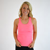 Low Back Crop Tank - Heather Electric Pink Breeze