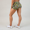 Lime Daisy Mid Rise Contour Training Shorts For Women