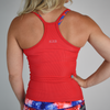 Red Rib Full Length Workout Tank - Switch Up
