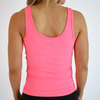 Low Back Crop Tank - Heather Electric Pink Breeze