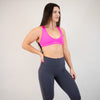 Neon Pink V Back Sports Bra - VaVaVoom 