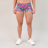 Geometric Spandex Gym Shorts - Mid Rise