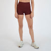 Heather Cabernet No Front Seam High Rise Spandex Shorts