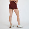 Heather Cabernet No Front Seam High Rise Spandex Shorts