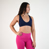 Classic Navy V Back Sports Bra - VaVaVoom 