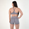 Black White Check Racerback Sports Bra - Cami by FLEO