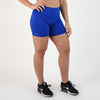 Cobalt Blue Curved High Rise Spandex Short - 5" - Go Go