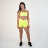 Neon Yellow V Waistband Spandex Gym Shorts