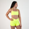 X Back Sports Bra - Chloe in Neon Yellow 