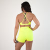 X Back Sports Bra - Chloe in Neon Yellow 