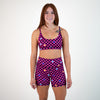 Pink Checkered Racerback Sports Bra - Cami