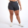 Asphalt Gray No Front Seam High Rise Spandex Shorts