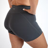 Asphalt Gray No Front Seam High Rise Spandex Shorts