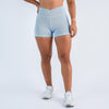 Baby Blue Rib High Rise Spandex Shorts