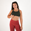 Kombu Green Scoop Neck Sports Bra - Isla