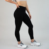 Black Ribbed No Front Seam Legging 7/8 25" - Charge