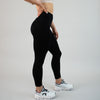 Black Ribbed No Front Seam Legging 7/8 25" - Charge