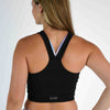 Black High Neck V Back Crop Tank