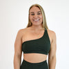 Dark Green One Shoulder Sports Bra - Sylvie