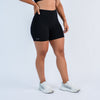 Black Ribbed Contoured High Rise Spandex Short - 5" - Go Go