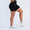 Black Ribbed Contoured High Rise Spandex Short - 5" - Go Go