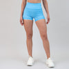 Blue Gingham No Front Seam High Rise Spandex Shorts