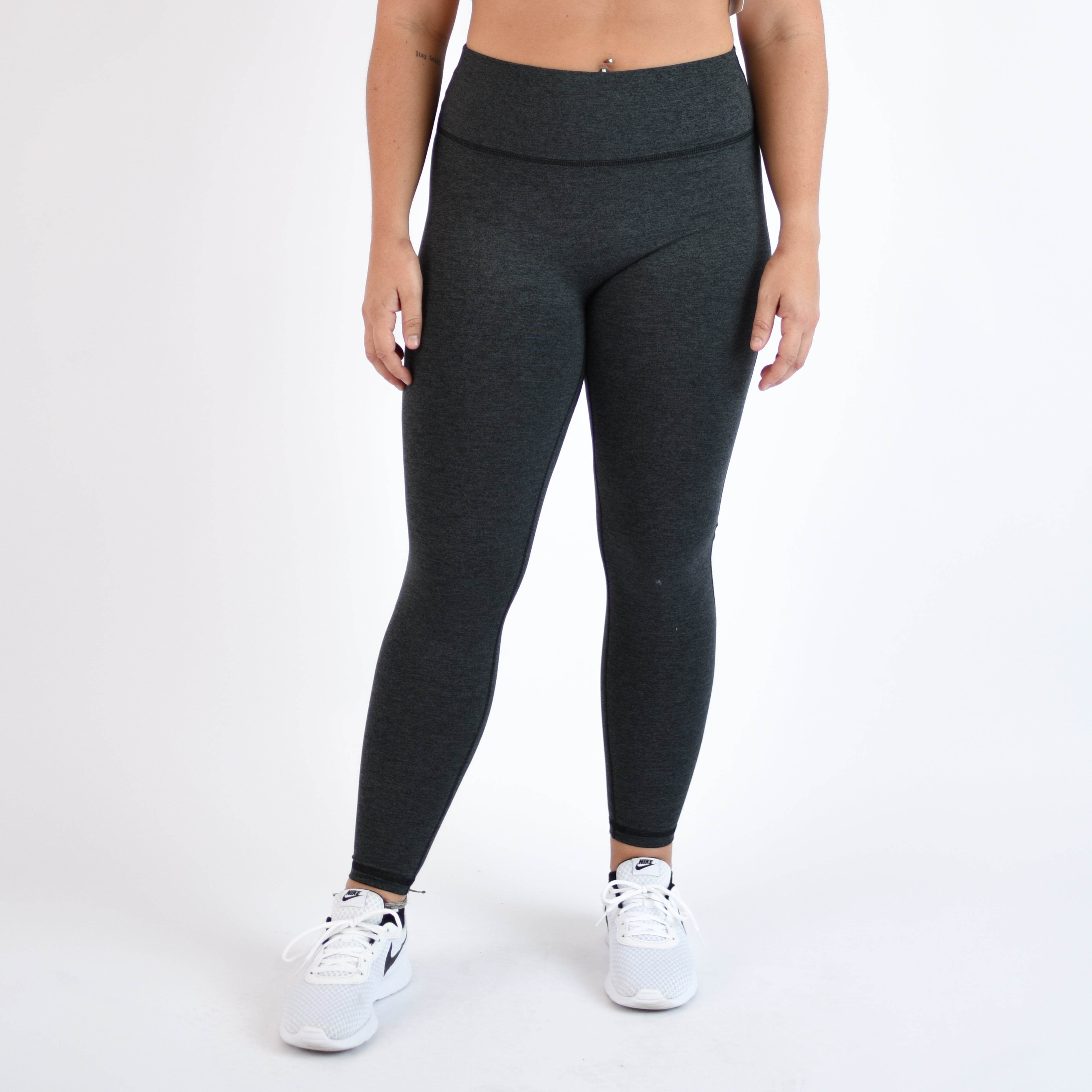 Express  High Waisted Front Seam Zip Hem Leggings in Pitch Black