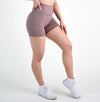 Taupe No Front Seam High Rise Spandex Shorts