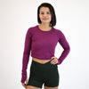 Foundation Long Sleeve Crop - Heather Festival Fuchsia