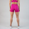 Fuchsia Ribbed No Front Seam High Rise Spandex Shorts