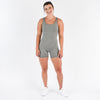 Women's Gray Open Back Bodysuit