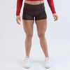 Heather Chocolate Mid Rise Contour Training Shorts For Women