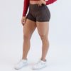 Heather Chocolate Mid Rise Contour Training Shorts For Women