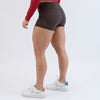 Heather Chocolate Mid Rise Contour Training Shorts For Women