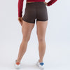 Heather Chocolate Mid Rise Contour Training Shorts For Women