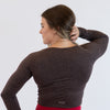 Heather Brown Women's Long Sleeve Shirt - Scoop Neck - Foundation