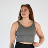 Low Back Crop Tank - Black Heather Breeze