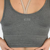 Low Back Crop Tank - Black Heather Breeze