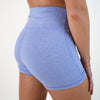 Heather Zen Blue No Front Seam High Rise Spandex Shorts