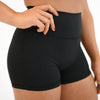 Heather Black No Front Seam High Rise Spandex Shorts