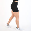 Heather Black Curved High Rise Spandex Short - 5" - Go Go