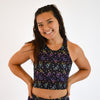 Moon Holographic High Neck V Back Crop Tank