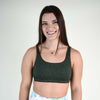 Hunter Green Scoop Neck Athletic Sports Bra - Selena by FLEO