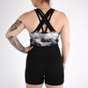 Women's Singlet in Black Smoke for Powerlifting and Olympic Lifting