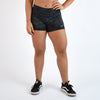 Marble Glow Black Mid Rise Contour Training Shorts For Women