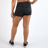 Marble Glow Black Mid Rise Contour Training Shorts For Women