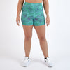 Marble Glow Green High Rise Spandex Shorts