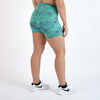 Marble Glow Green High Rise Spandex Shorts