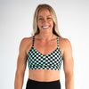 Mint Check Athletic Sports Bra - Reinette by FLEO