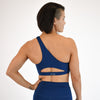 Navy Peony One Shoulder Sports Bra - Sylvie